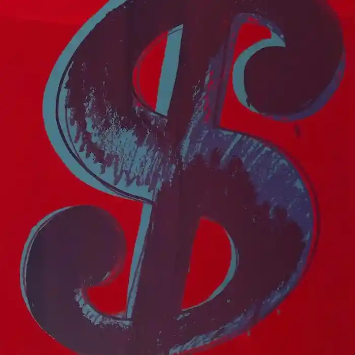Andy Warhol Dollar Sign $, 1982 unique silkscreen print on Lenox Museum board
